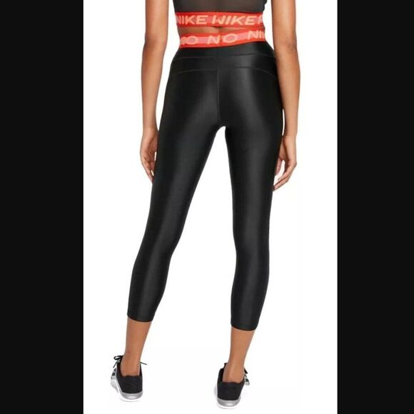 Nike Pro High Rise 7/8 Leggings Women's Black Red DA0570-010 Gym | Size S - Picture 3 of 13